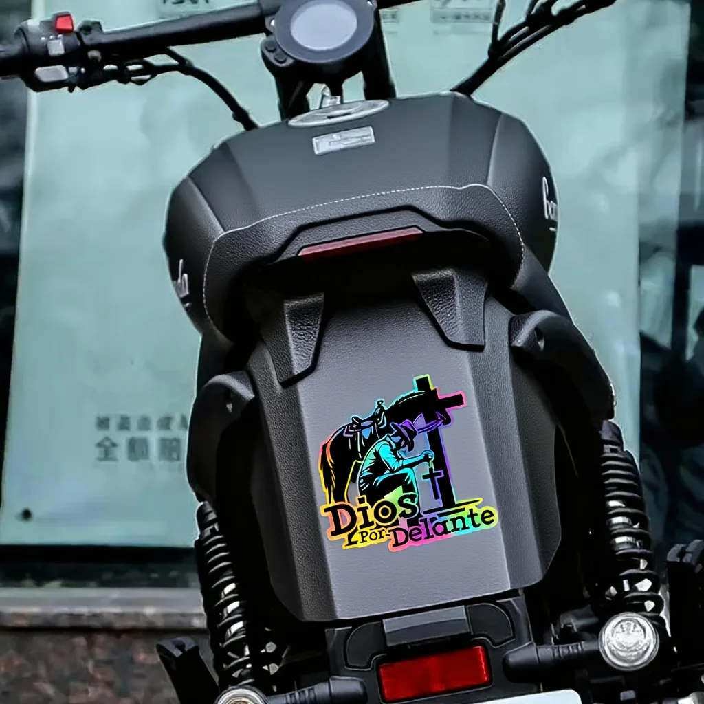 

Наклейки «Молящиеся руки с Богом» (Dios) с крестом Христа, лазерные глянцевые виниловые наклейки для грузовиков, испанские религиозные автомобильные наклейки