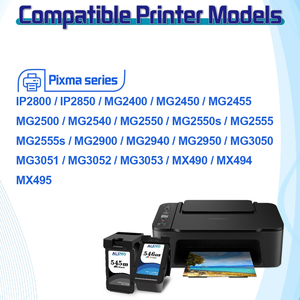 545XL 546 Ink Cartridge Replacement For Canon PG 545 CL546 XL Compatible IP2800 2850 MG2400 2500 2455 3050 Printer