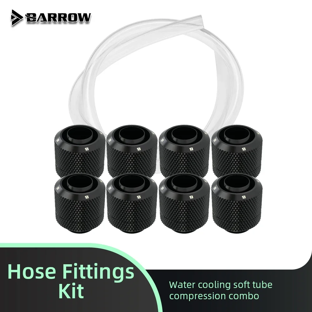 

Barrow Water Cooling Fitting Kit Hose Compressions 8pcs 10x13mm 10x16mm Soft Tube Connectors CPU Block Liquid Fluid Building