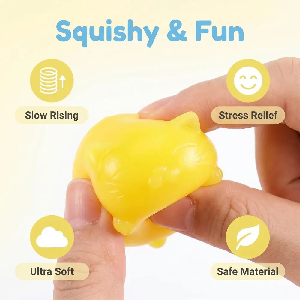 New Super Soft Cat Stress Balls Stretchy Squishy Cat Squeezy Stress Relief Cat Squishy