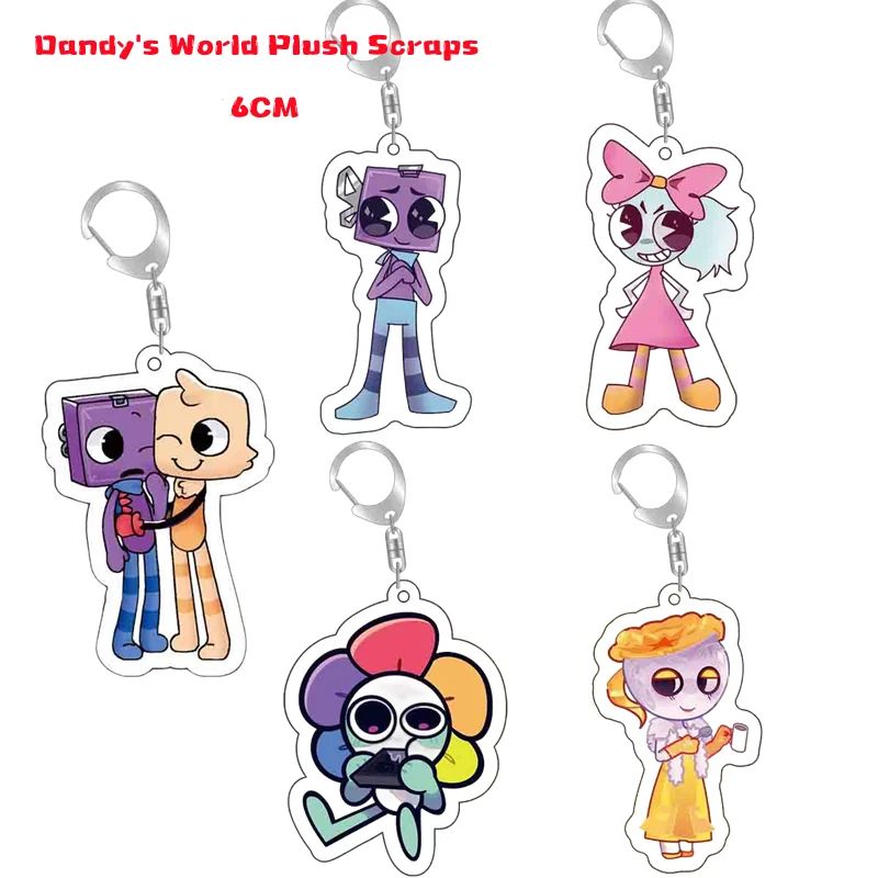 Cross-border new Dandy\'s World Plush Scraps World acrylic keychain by Dandy Backpack pendant