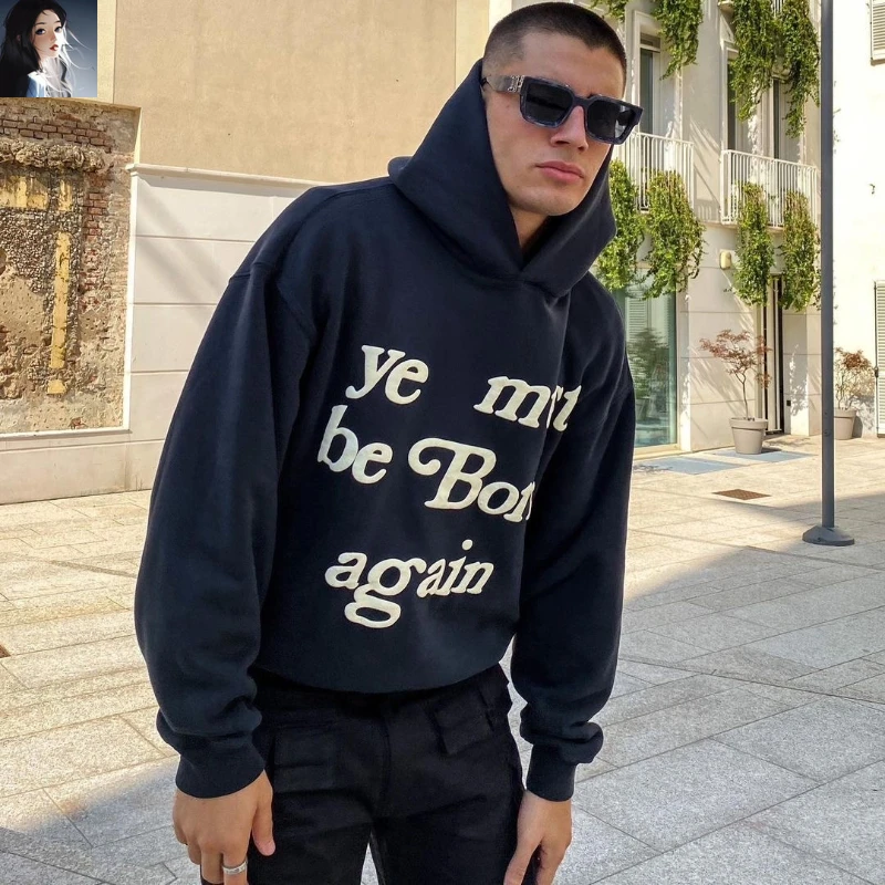 1:1 Foam ye must Be born again CPFM Black Kanye Sweatshirts Hoodies Men Women Streetwear Heavy Fabric Fleece Pullovers Hooded