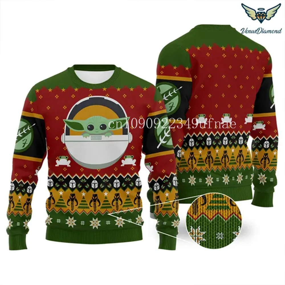 Disney Baby Yoda Christmas Sweater Unisex 3d Ugly Sweater Baby Yoda Ugly Christmas Sweater Anime Christmas Gift Sweater 2025