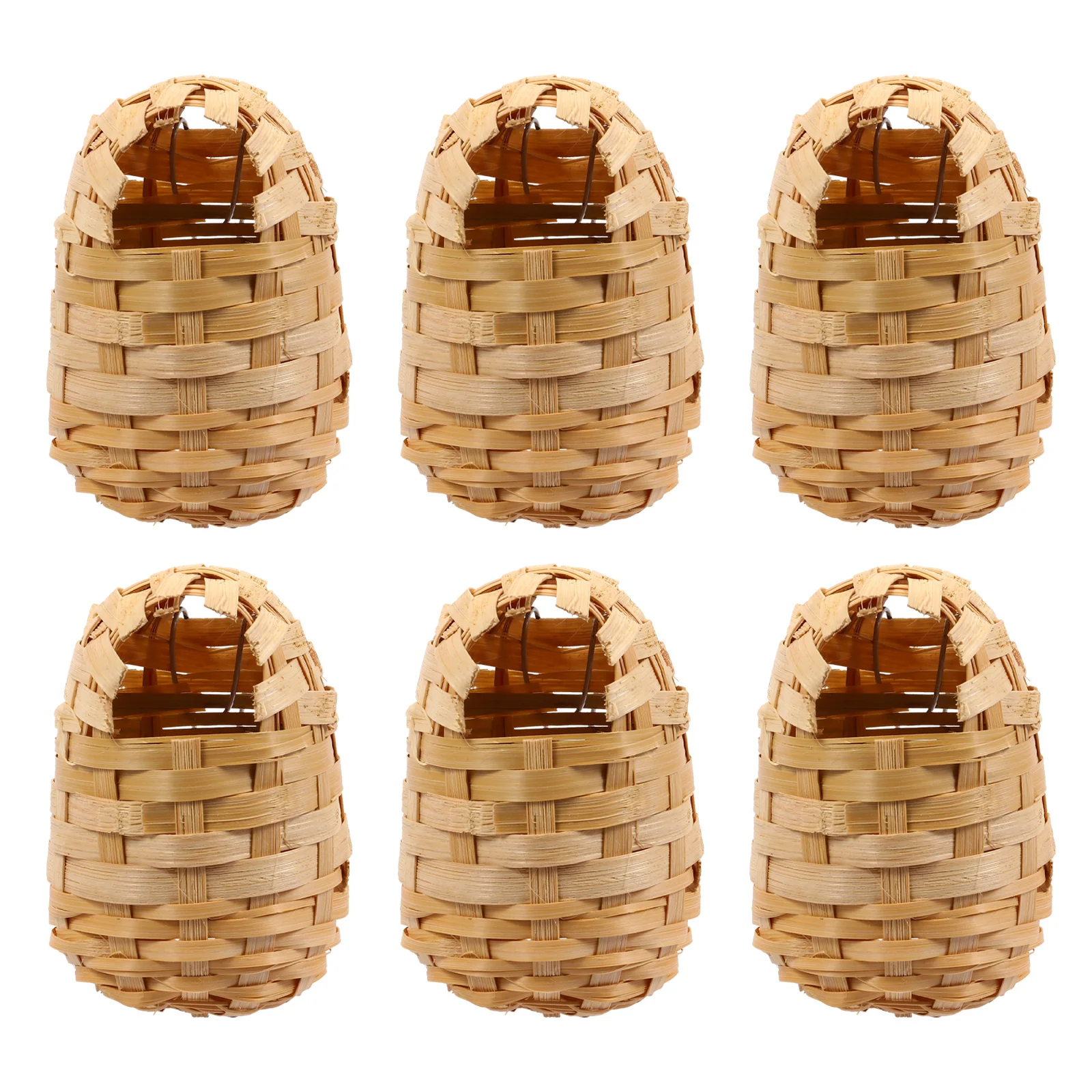 

6 Pcs Handmade Bamboo Bird Nest Birdhouse Outdoors Parakeets Breeding Handwork Birds Shelter Creative Handicrafts Puzzle