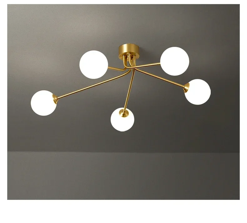 Nordic Glass Magic Bean Ceiling Light Modern decor Brass Surface Mounted Lamp Living Room Bedroom Led G9 Lighting Luminaire