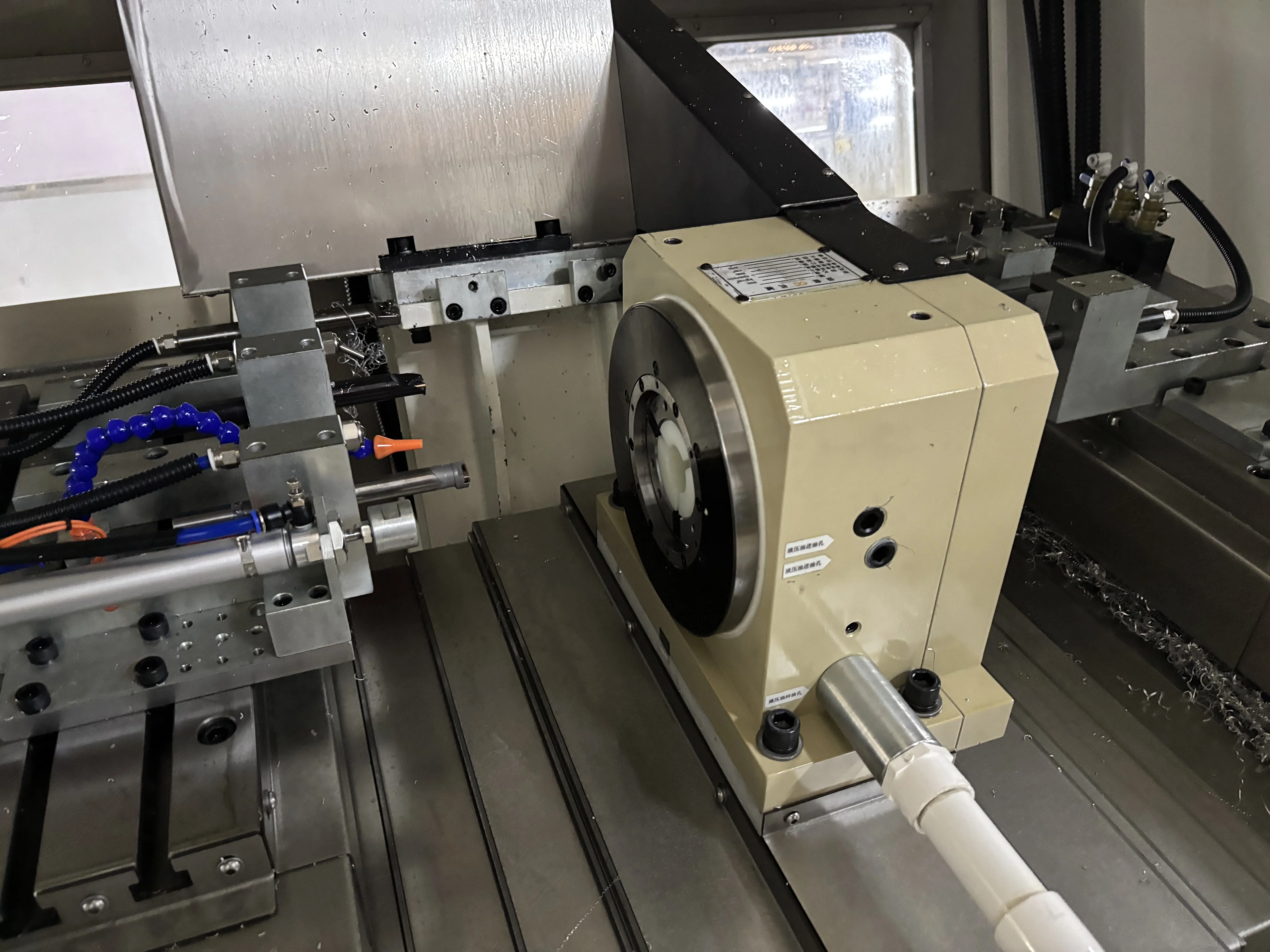 KS-7250 Industrial Machinery Heavy-Duty CNC Lathe Both Ends Simultaneous Cutting High-Density Tool Stations for Precision Shafts