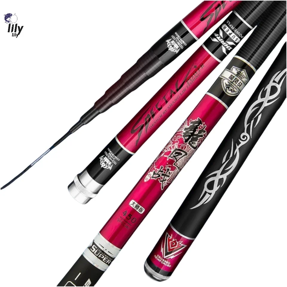 

Super Light Stream Rod 3.6m-10m Taiwan Fishing Rod 19-28 Tune Lake Hand Pole Carbon Fiber Telescopic Fishing Hand Pole for Carp