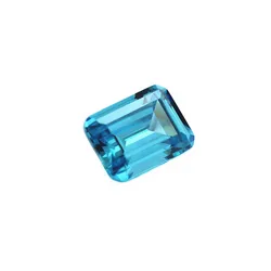 Aquamarine Rectangle Faceted Gemstone Emerald Cut Aquamarine Gem Multiple Sizes to Choose