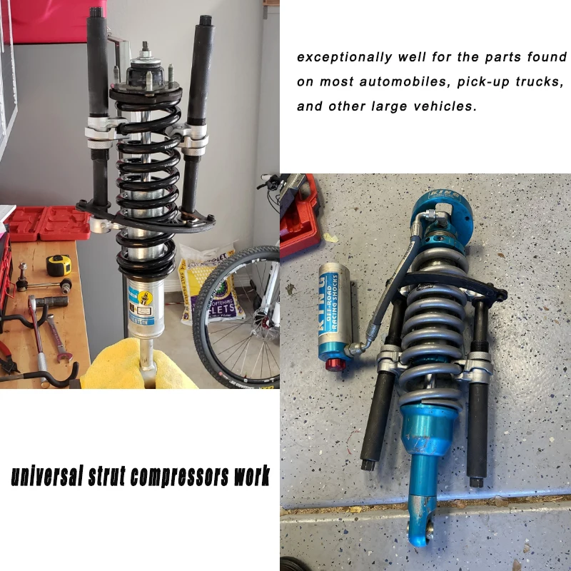 Juego de Herramientas de compresor de resorte de puntal de bobina, Macpherson de alta resistencia automotriz de 3 piezas con soporte de seguridad