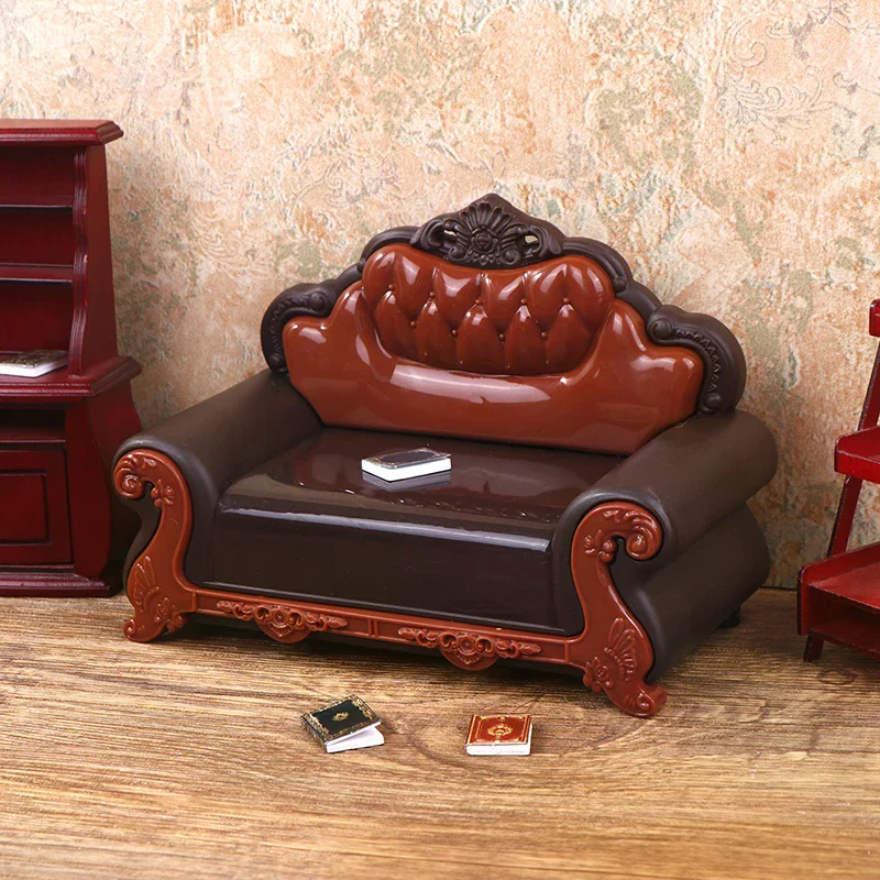 1Pcs 1:12 Dollhouse Miniature European Style Sofa Model Sofa Chair Furniture Decor Toy Doll House Accessories
