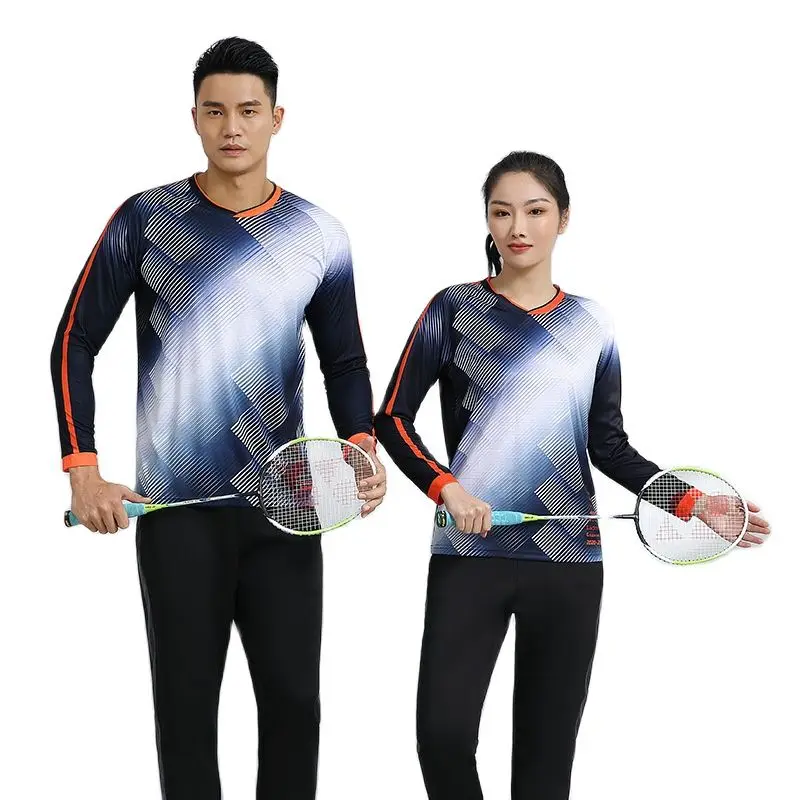 

Autumn Winter Long Badminton Jerseys & Pants Men Women Child Badminton Training Suits Shuttlecock Tennis Tracksuit Sportswear