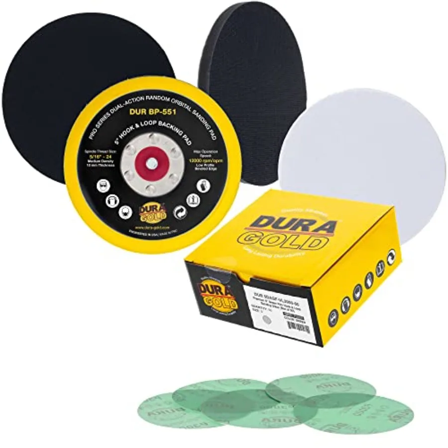 

5" Sanding Discs - 3000 Grit Hook and Loop DA Backing Plate and Soft Density Interface Pad