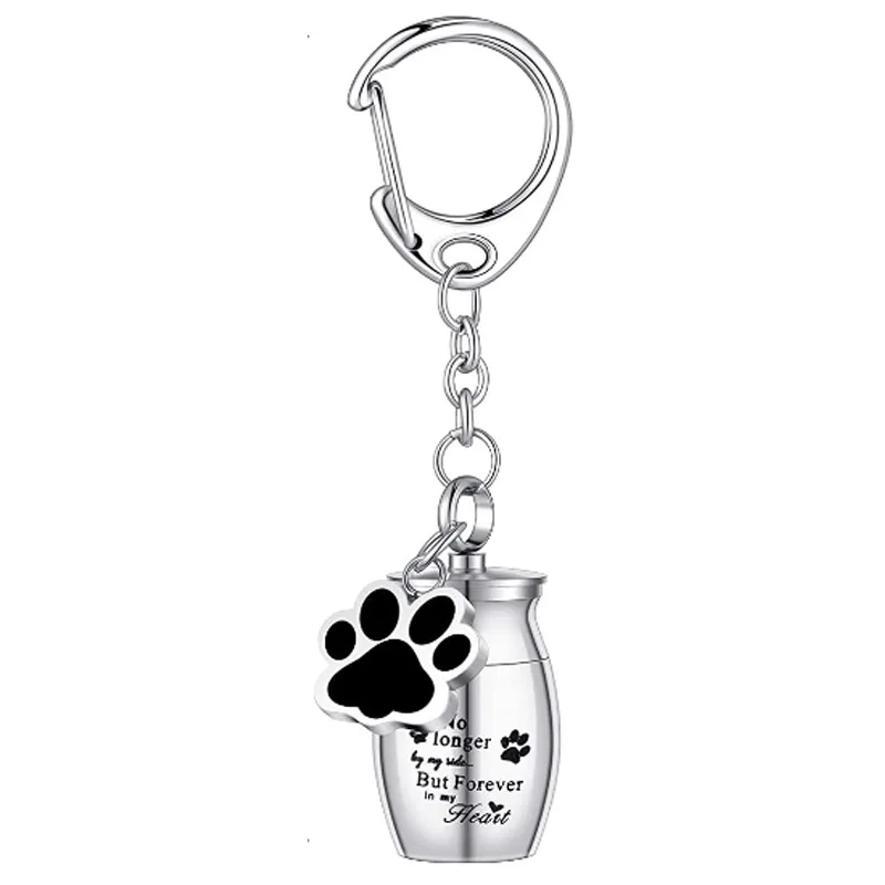 

Lovely Pet Paw Cylinder Cremation Pendant Jewelry Ashes Holder Keepsake Cat Dog Memorial Urn Necklace