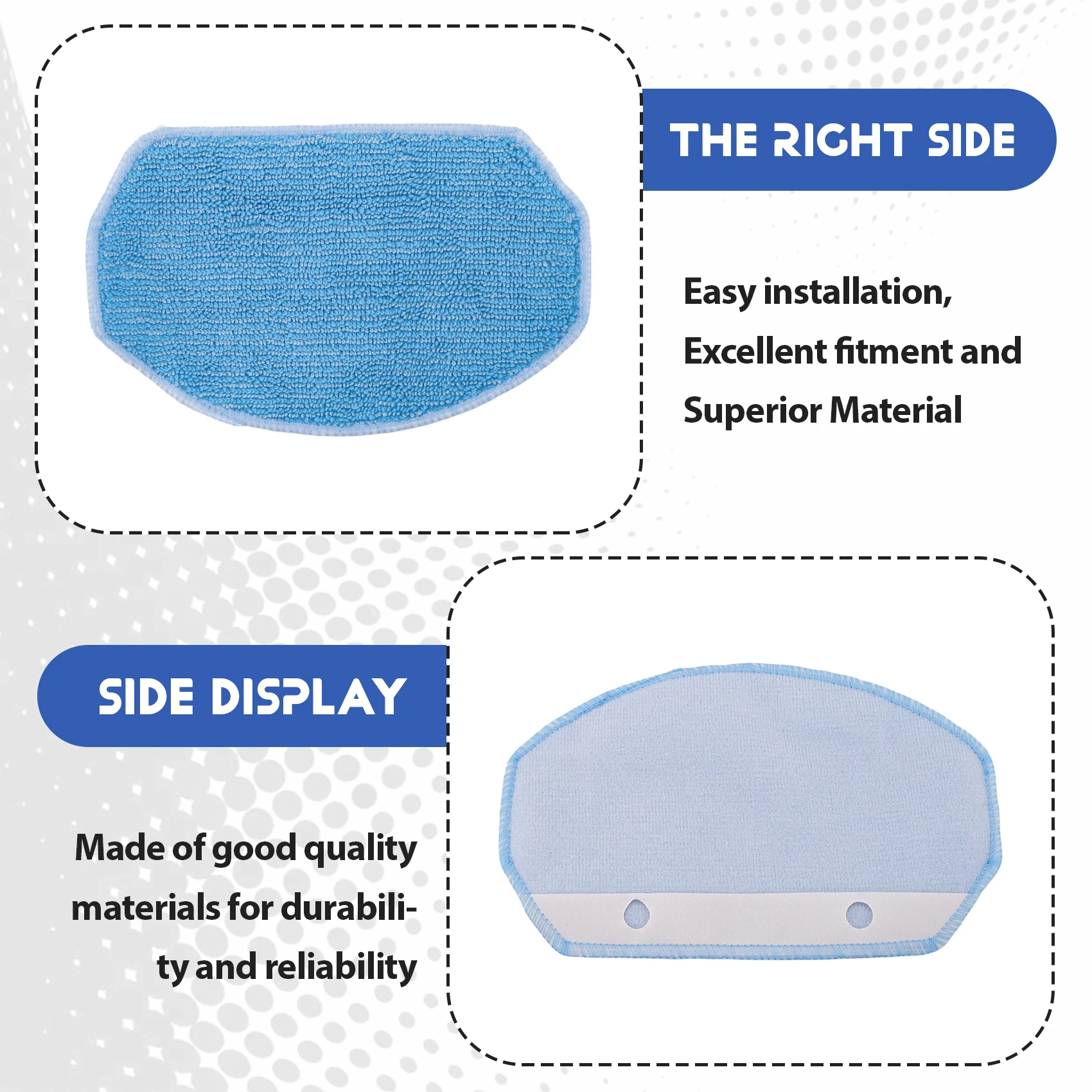 A23T Replacement Accessories Kit for Midea VCR04W Robot Vacuum Cleaner Side Brush Hepa Filter Mop Cloth
