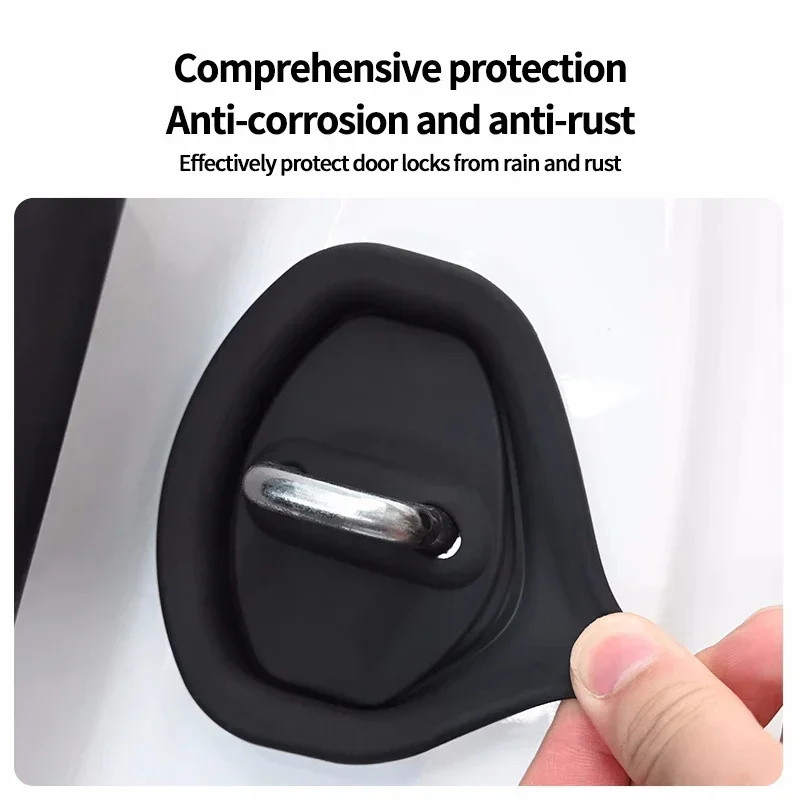 Silicone Car Door Lock Cover Buckle For Audi A1 A3 A6 C5 C6 Q3 Q2 Q7 TT TTS R8 S3 S6 RS3 RS6 A4