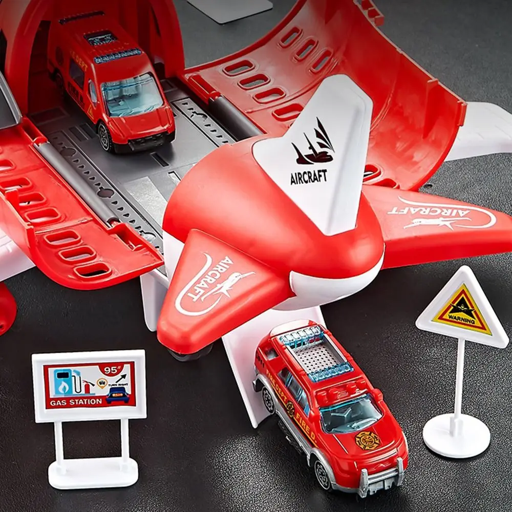 Criativo vermelho azul inércia ferroviário avião brinquedo de plástico pista deformável inércia carro avião modelo aleatório carro sinal estrada pista brinquedo presente