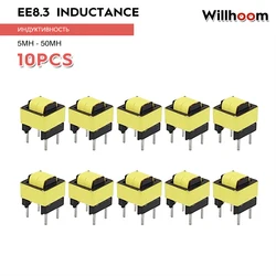 10Pcs EE8.3 Common Mode Choke Inductor Inductance For Filter 5MH 10mH 15MH 20mH 30mH 40mH 50mH Copper Wire 0.11mm-0.2mm Option