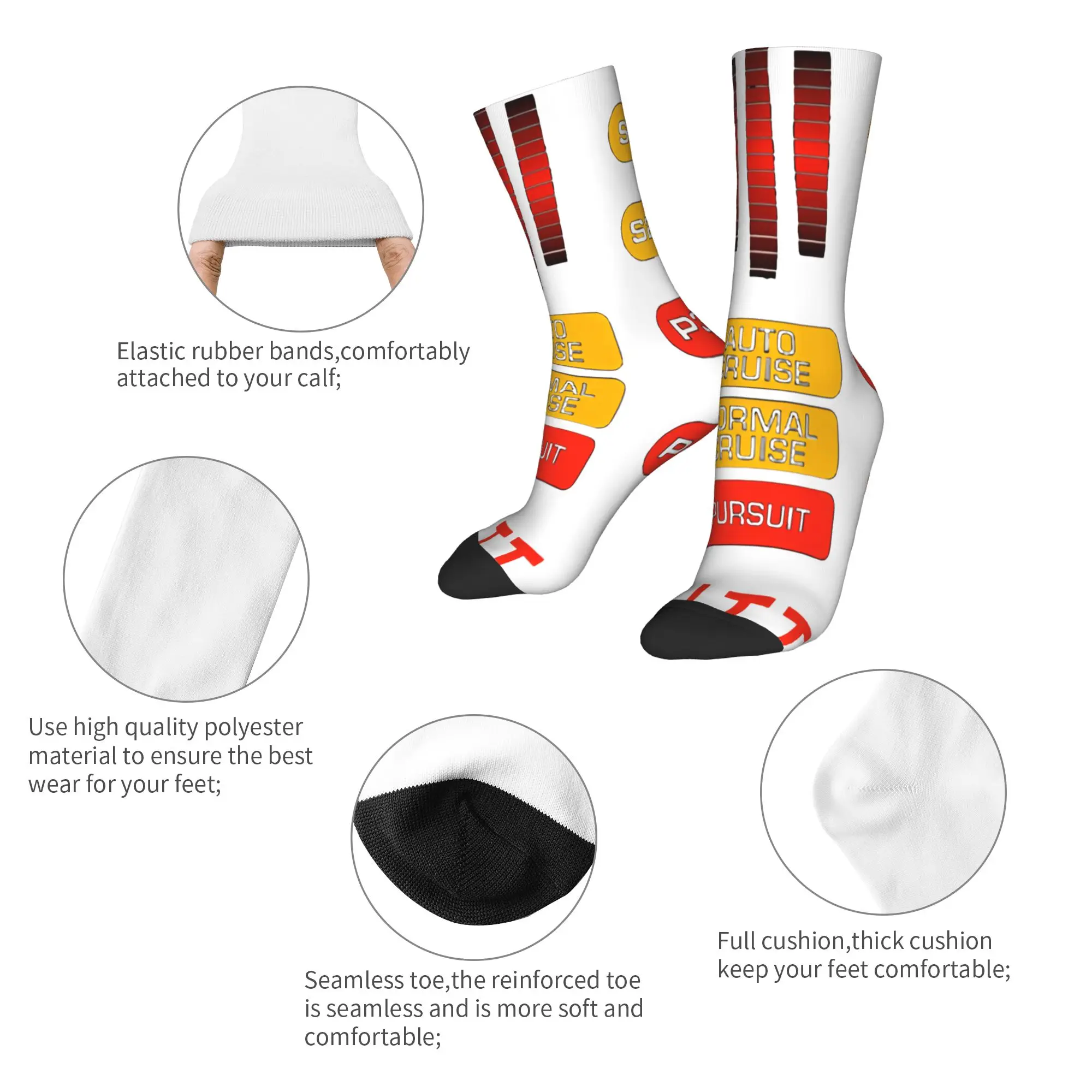 Winter Warm Harajuku Men's Women's Knight Rider Kitt Control Dashboard Socks  Breathable Soccer Socks