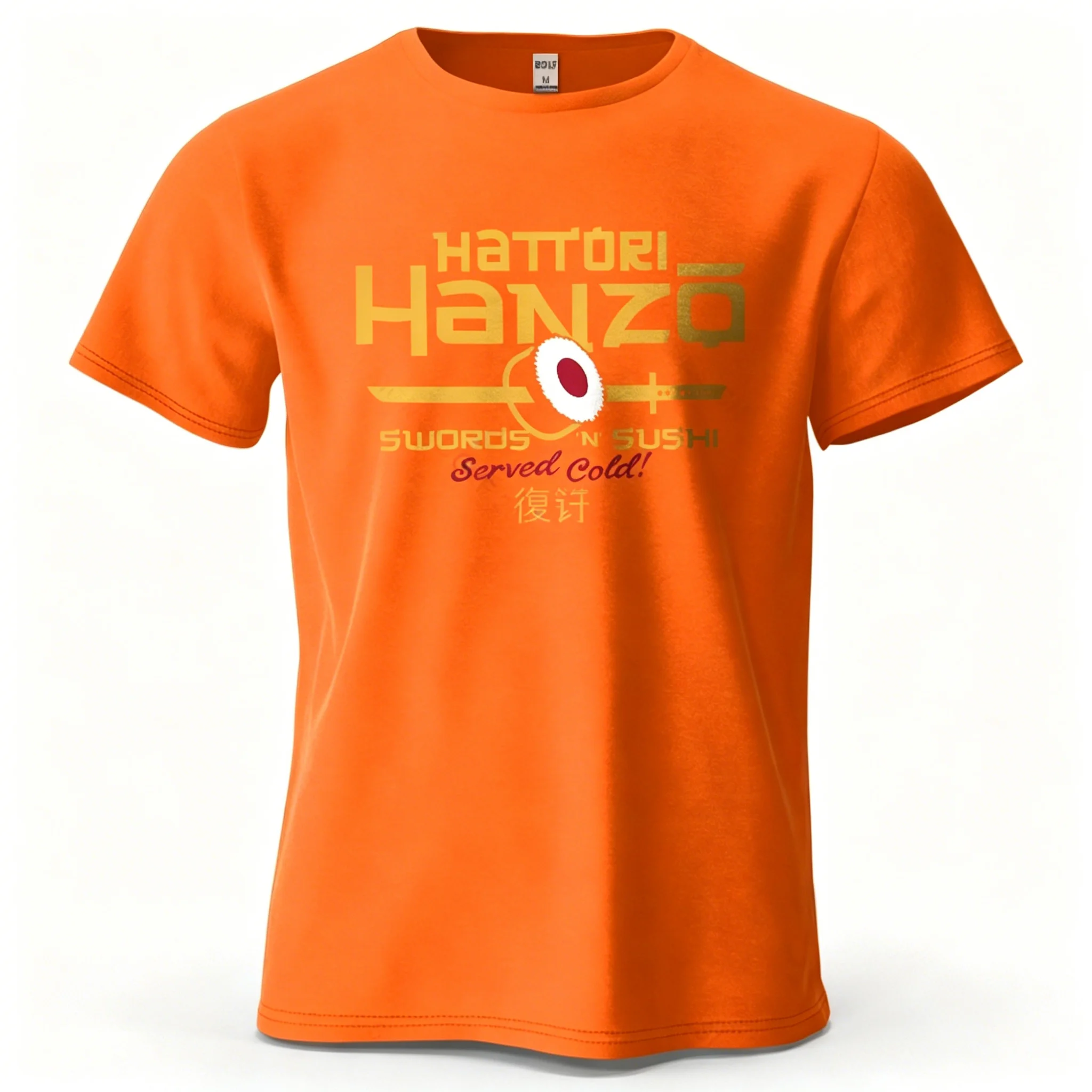 Männer Frauen Hattori Hanzo T-Shirt Swords and Sushi Movie Graphic Tee Lässiges japanisches Retro-Kurzarm-T-Shirt aus Baumwolle Streetwear T-Shirt – Detail 16