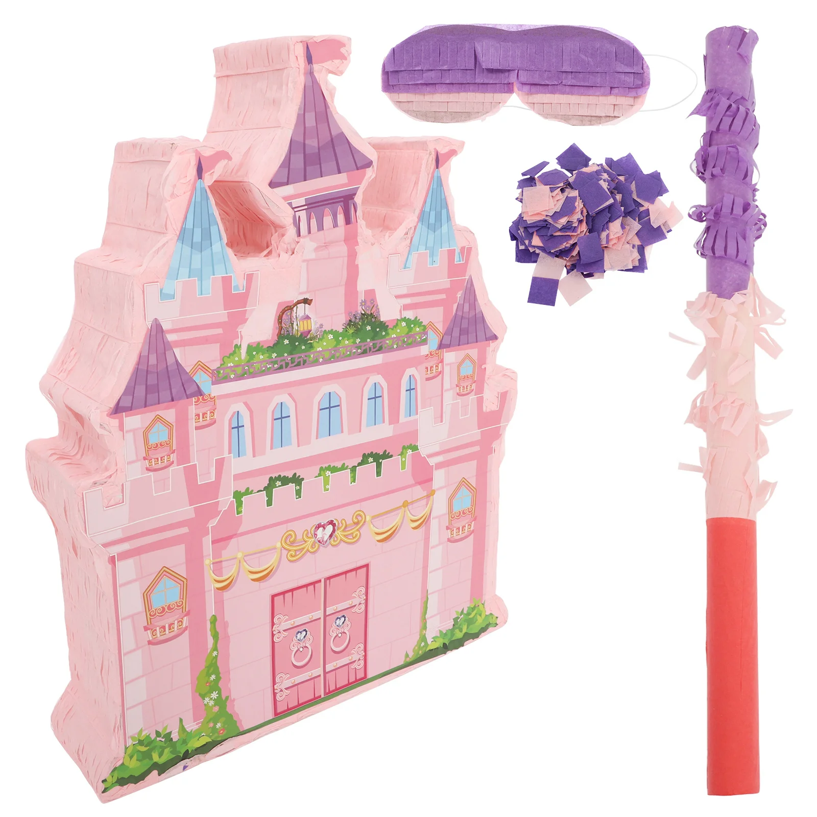 

1Set Princess Castle Pinata Hanging Game Decor for Birthday Party Candy Container Festive Celebration Pinata for Wedding