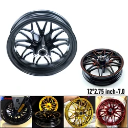 12*2.75 inch-7.0 Electroplate Aluminum Wheel Hub Motorcycle Front Rim For Yamaha Aerox BWS RSZ FORCE M3 Monkey Ninebot NIU N1S