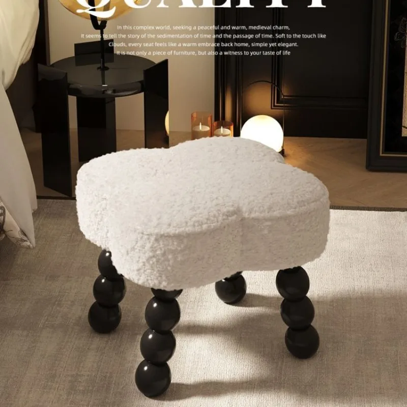 

Medieval Solid wood creative lamb low stool household sofa footstool living room door shoe change soft bag low chair