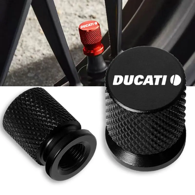 2Pcs Aluminum Motor Wheel Tire Rim Valve Stem Caps Covers For Ducati Panigale 400 620 695 696 796 821 MONSTER 899 1199 1198/S/R