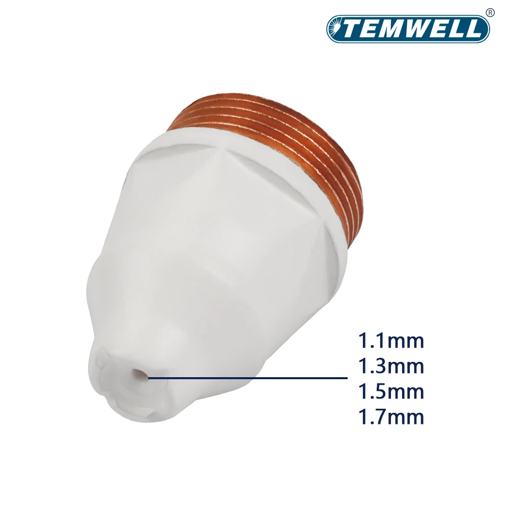 TEMWELL-Buse de protection revêtue P80, torche de découpe plasma à électrode, pointe de soudage CNC, 1.1mm, 1.3mm, 1.5mm, 1.7mm, 60A, 80A, 100A, 20 pièces