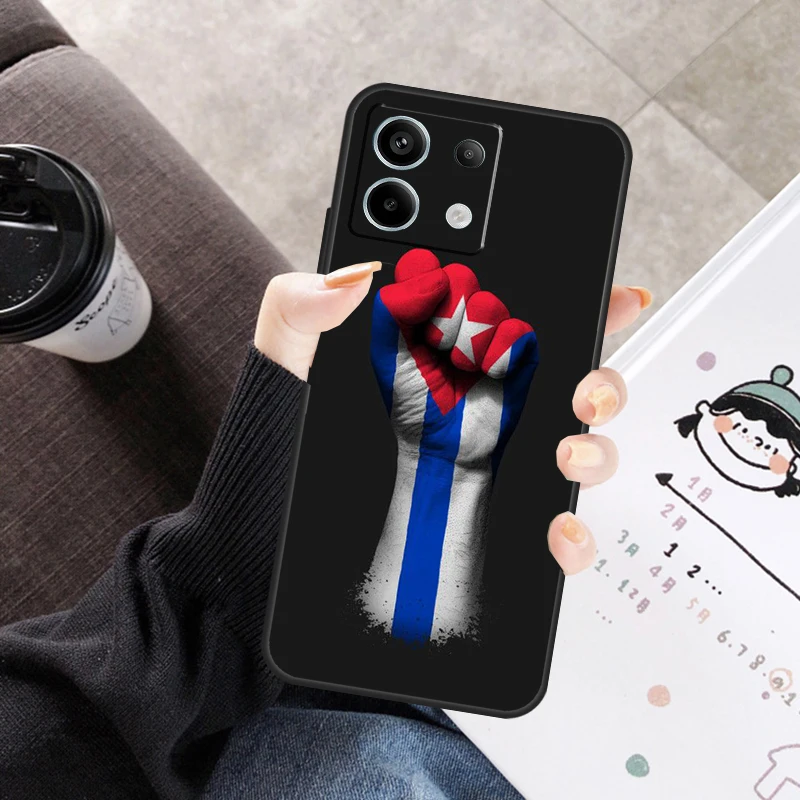 Capa de arte com bandeira cubana para xiaomi redmi note 14 pro 9 10 11 12 13 pro 11s 12s capa para redmi 14c 12c 10c 13c