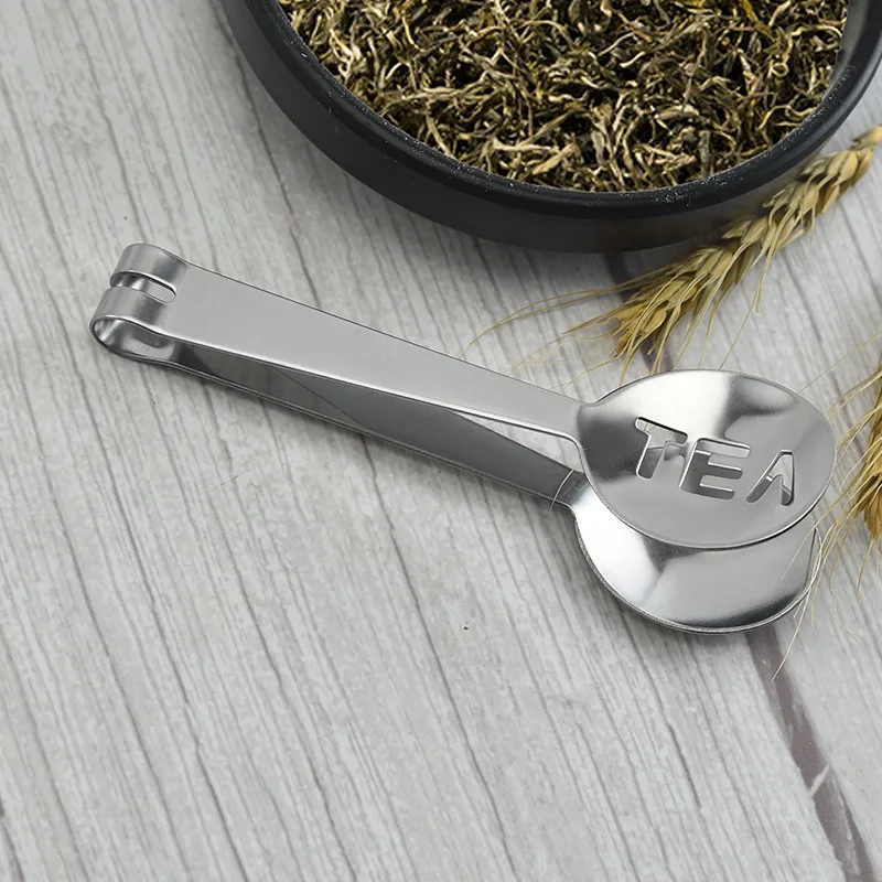 200pcs Reusable Stainless Steel Tea Bag Tongs Teabag Squeezer Strainer Holder Grip Metal Spoon Mini Sugar Clip Tea Leaf Strainer