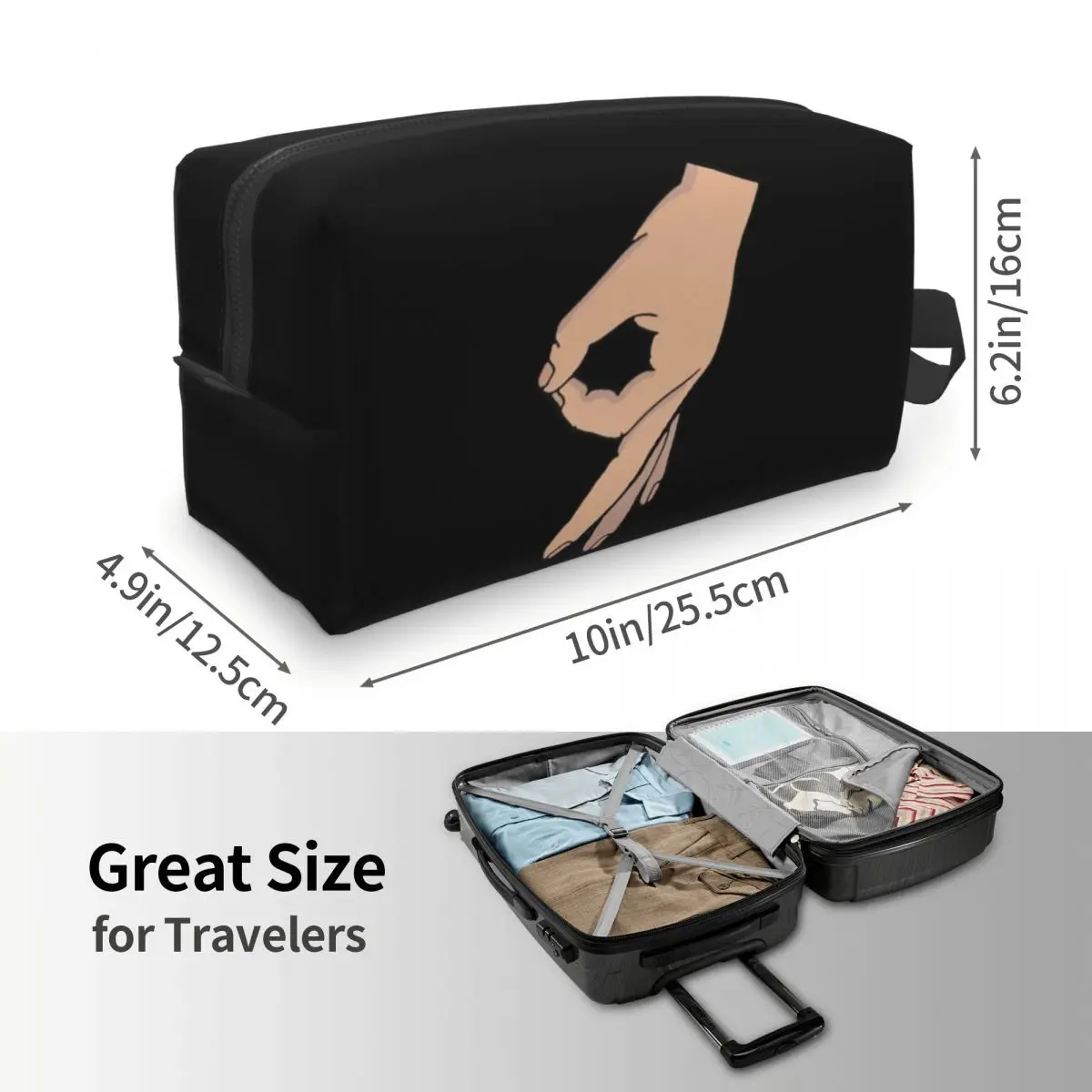 Circle Game Hand Gotcha Meme Made You Look Makeup Bag Cosmetic Storage Dopp Kit Toiletry Cosmetic Bag for Women Beauty Travel