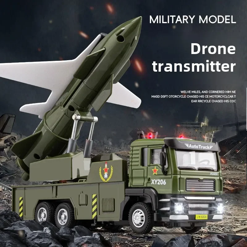 

children's toy car funny gift-kawaii new drone launch vehicle alloy car model,20cm military police car with cool sound and light