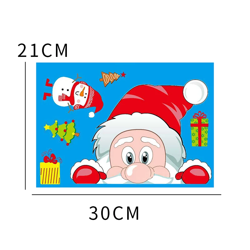 1/4Pcs Christmas Window Stickers PVC Xmas Wall Sticker Kids Room Wall Decals Merry Christmas Decor For Home New Year Stickers