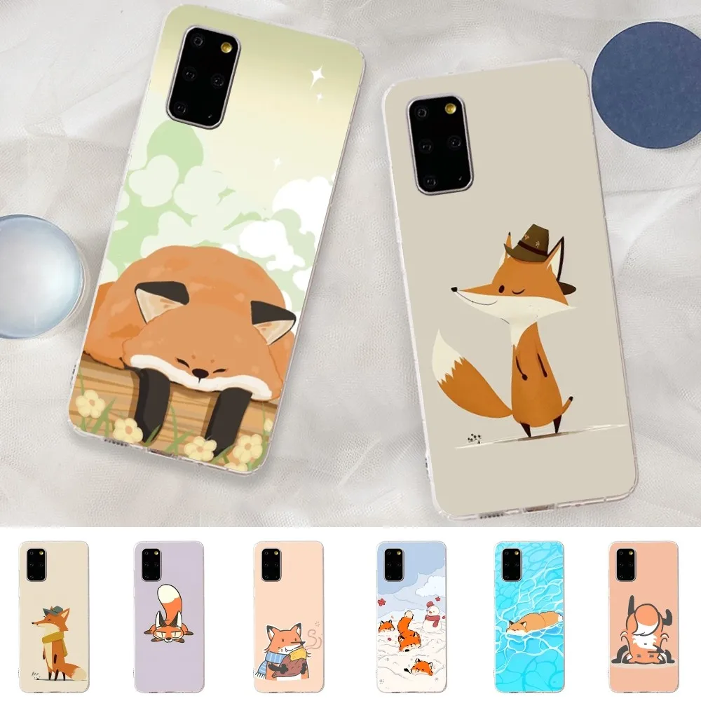 Cartoon fox Phone Case for Samsung S21 A10 for Redmi Note 7 9 for Huawei P30Pro Honor 8X 10i Cover