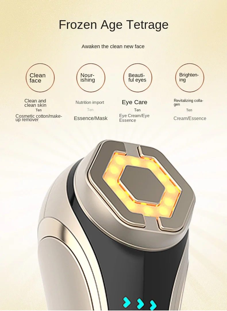 RF-radiofrequentie gezichtsapparaat HFIH Anti-aging microstroom echografie fototherapie draagbaar oplaadbaar voor gezichts-oogverzorging