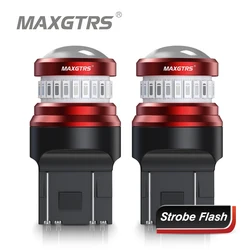 2x Strobe Flash 1157 BAY15D 7443 W21/5W P21/5W 1156 3157 BA15S LED Chip Car LED Bulb Tail Lamp Reverse Red Brake Light 12V 24V