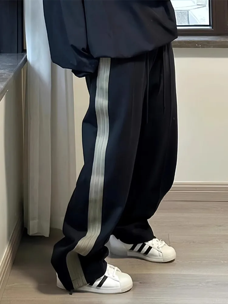 

Men's Comfortable Casual Pants Autumn Winter Faion Street Sle Tee Stripe Decorative Drapey Loose Fit Breathable Straigh...