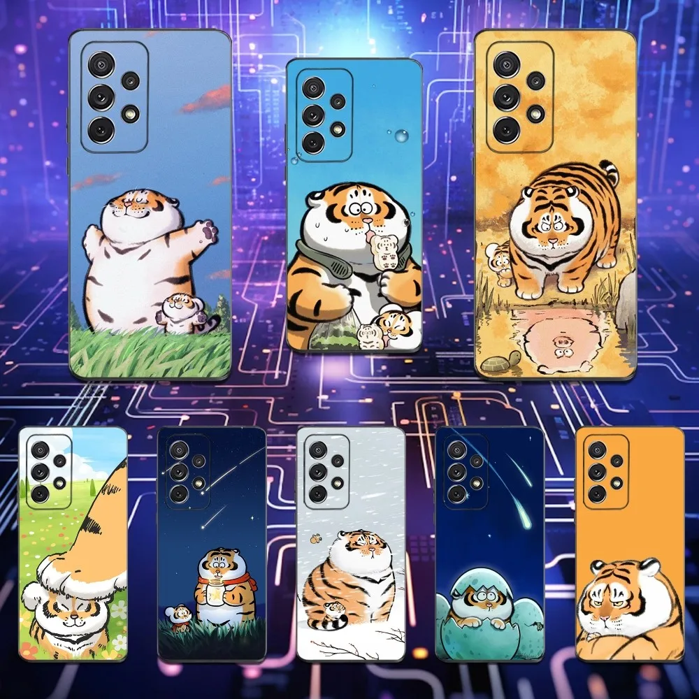 

Cute Art Animal Tiger Phone Case For Samsung S25,S24,S23,S22,S21,S20,S10,Ultra,Plus,Lite,FE,Soft Silicone Black Cover
