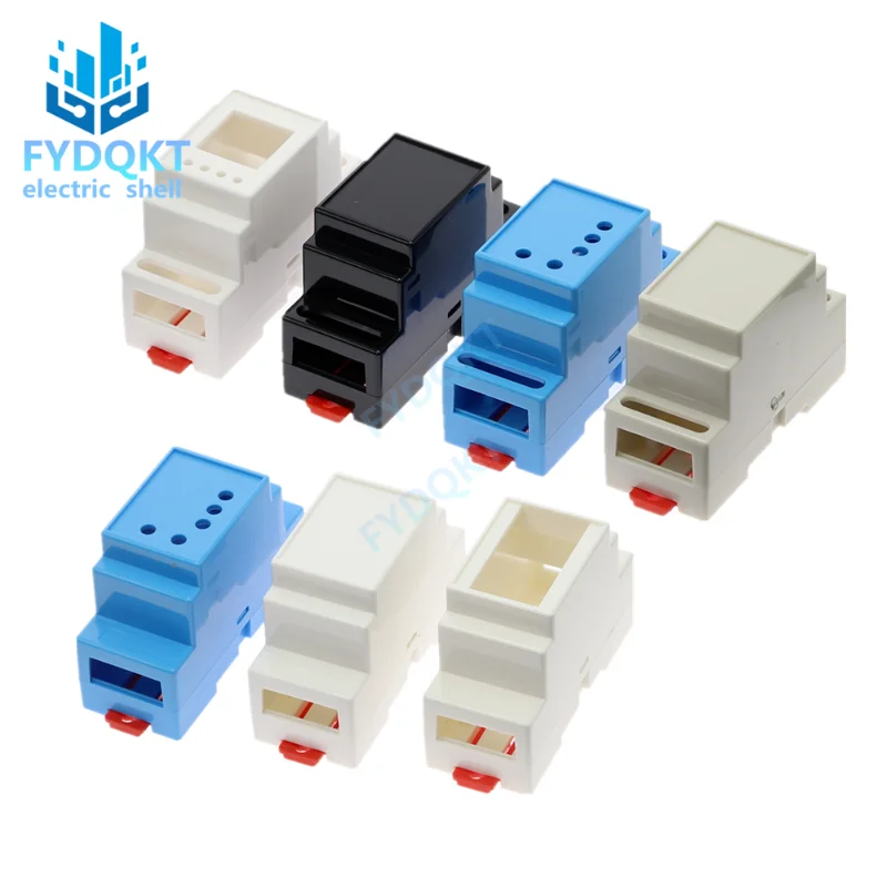 1PC DIN Rail PLC Junction Box Plastic Electronics Box Project Case 4Colors 88x37x59mm 35-Rail Mounting Instrument Housing