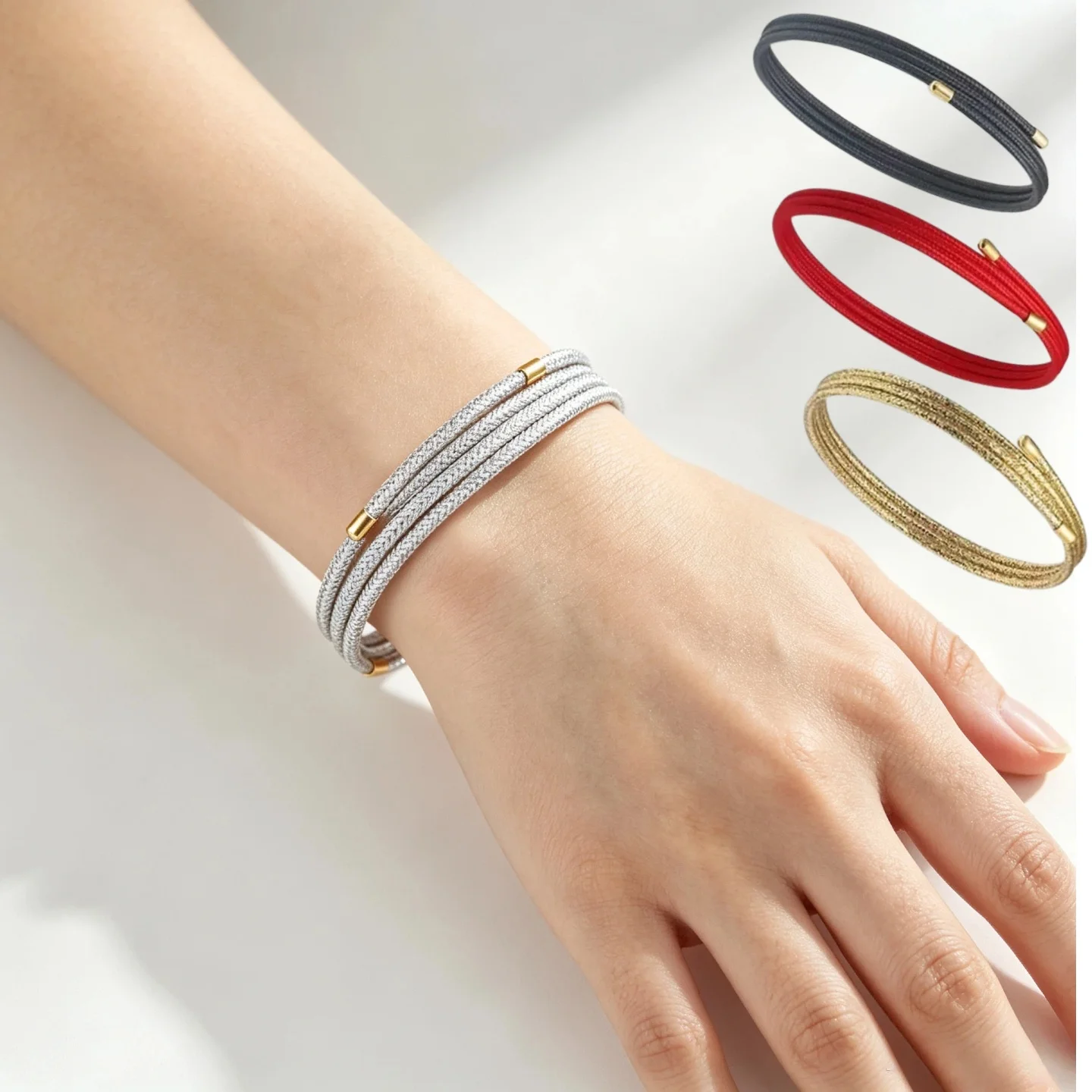 Multicolor Magnetic Rope Adjustable Slim Thin Design DIY Jewelry Cord Automatic Magnetic 51cm Length Magnetic Rope Bracelet