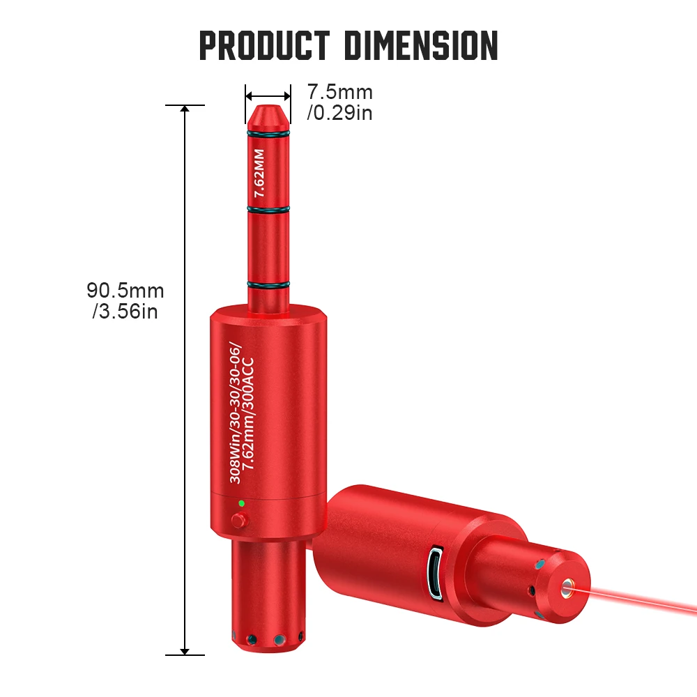

308WIN.3030.3006.7.62MM.300ACC Многофункциональный магнитный тренажер красного зеленого света, двойного назначения для тренировок и калибровки