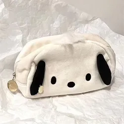 Hello Kitty Pochacco Large Plush Bag Large Capacity Fluffy Simple Cute Kawaii Anime Sanrio Student Female Plush Makeup Bag Toys