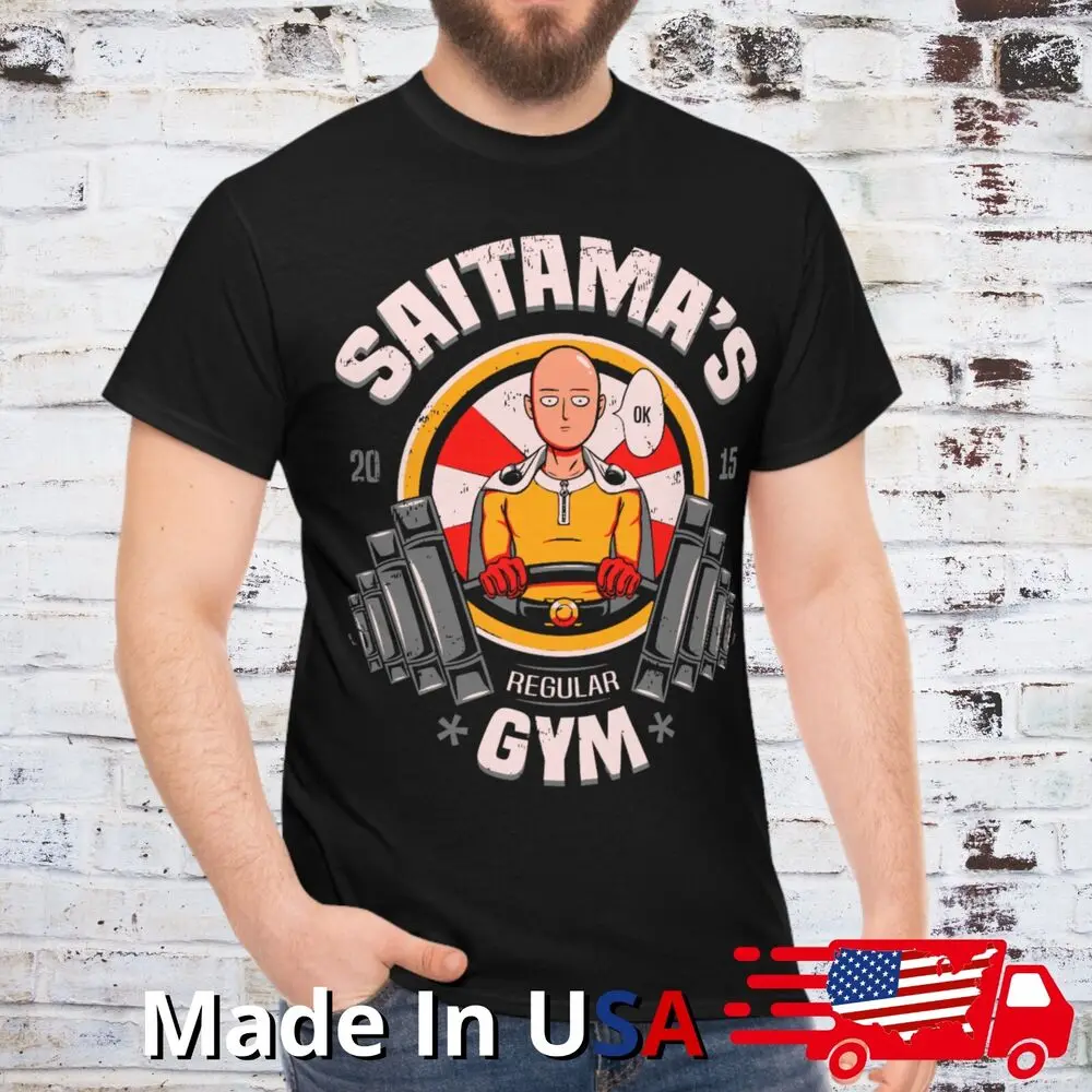 Kawaii Saitama One Punch Man Shirt Hero GYM Anime Clothing Japanese Tee Manga