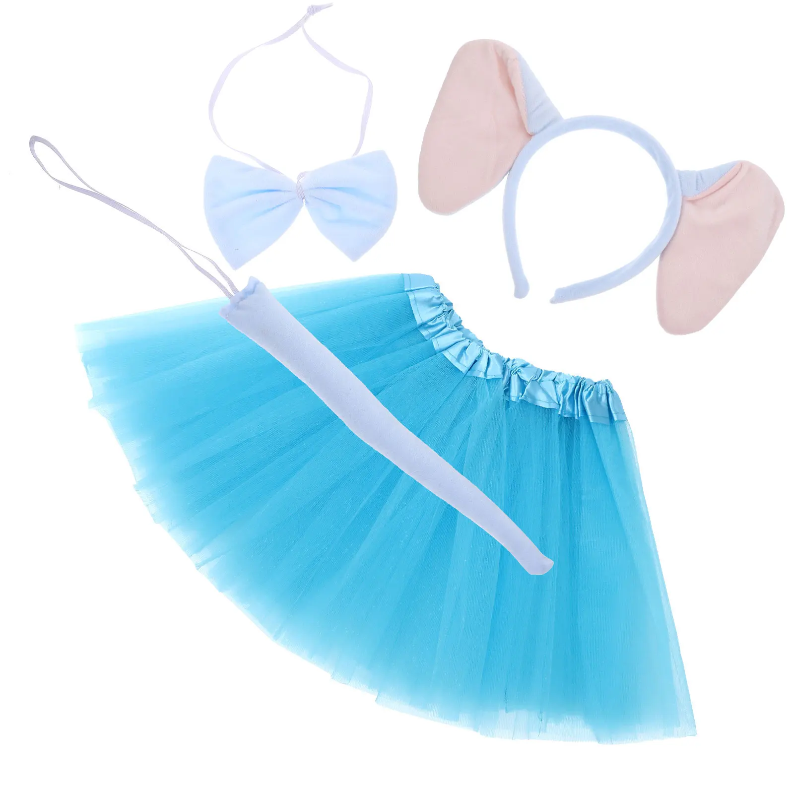 1 set 1 Set Elephant Costume Kit For Women Adorable Cosplay Outfit Tutu Skirt Soft Fabric Cute Elephant Ears Headband Halloween