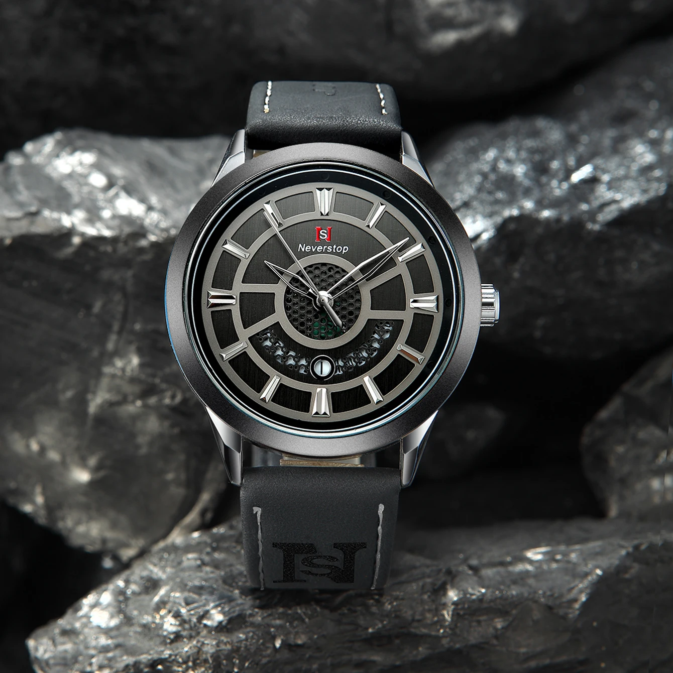 Часы UTHAI мужские деловые водонепроницаемые, оригинальные модные кварцевые наручные, с календарем и ремешком