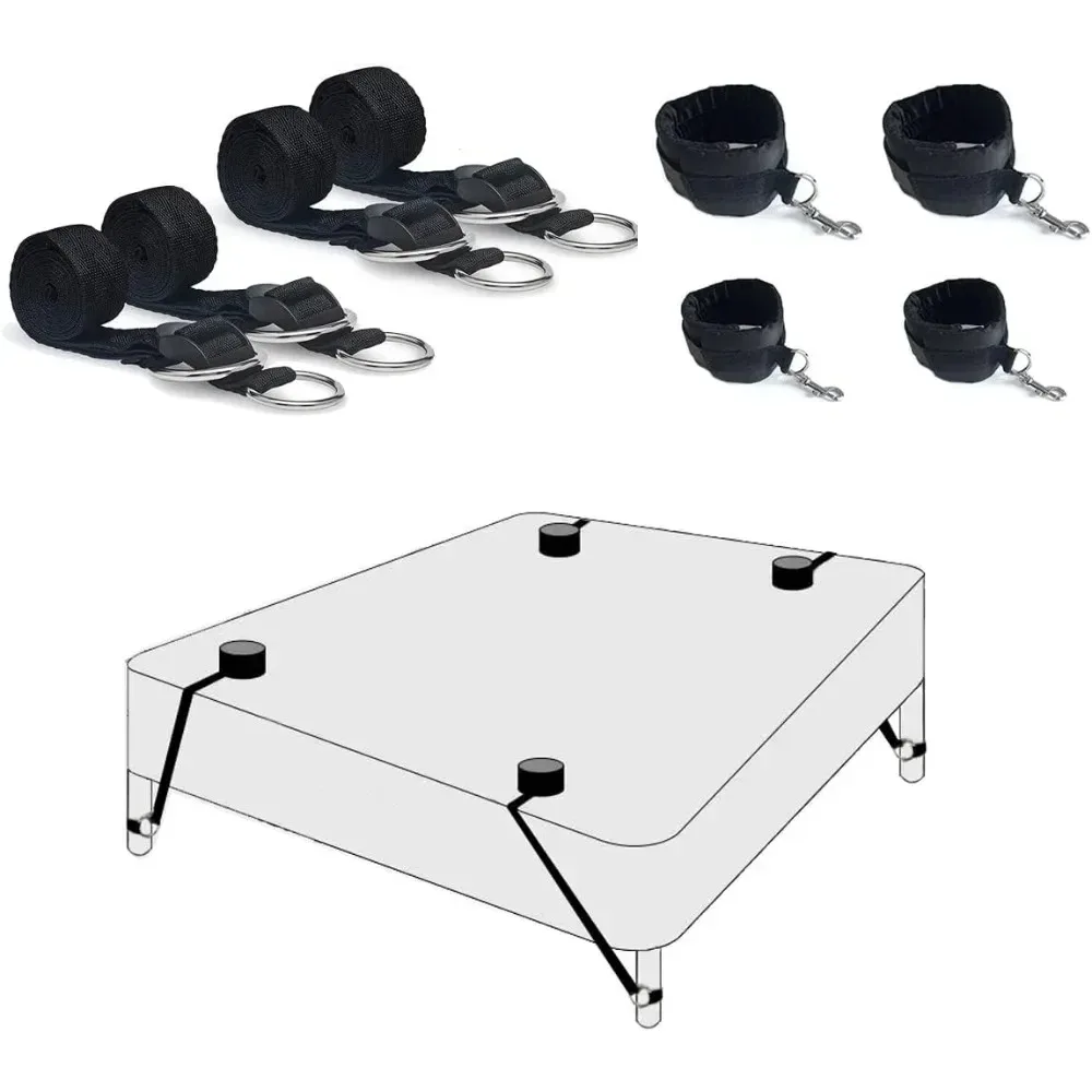 BDSM Bed Bondage Kit for Couple - 18+ Ergonomic Soft Handcuffs Rope, Adult Sexy Restraints Game Toy Sexyshop Sex Toi for Man - Image 2