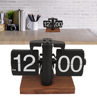 Digital Flip Down Clock Retro Automatic Turning Battery Operated Mechanical Clock for Home Room Office Decoration