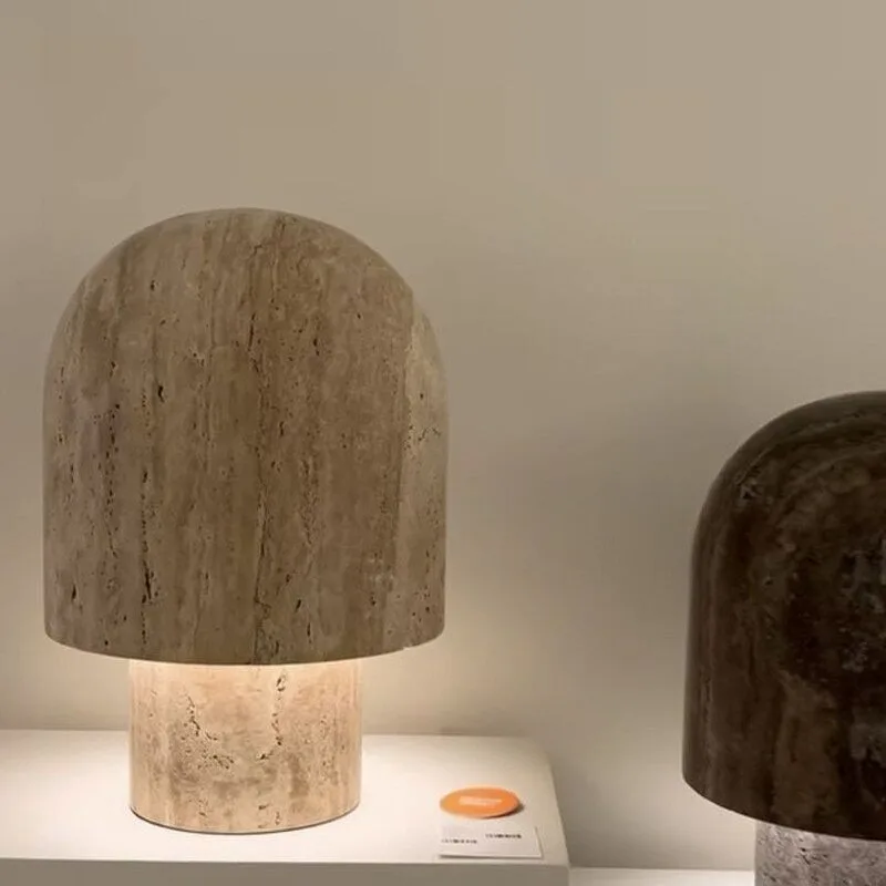 

100% Natural Marble French Wabi-Sabi Travertine Table Lamp for Hotel & Homestay Bedroom