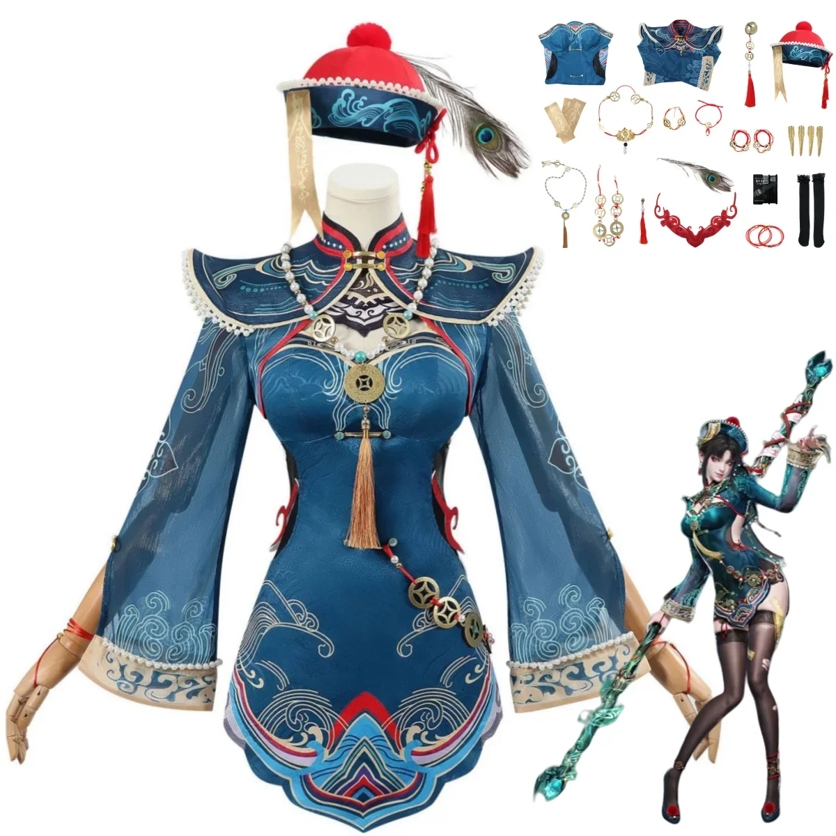 Game Naraka: Bladepoint Tessa Cosplay Costume Inked Walking Little Zombie Dress Shawl Hat Uniform Woman Sexy  Halloween Suit