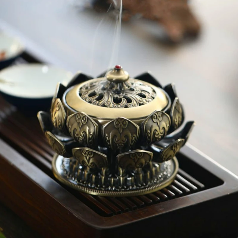 Nepalese Alloy Coil Incense Burner Decoration for Home Eight Treasures Auspicious Home Vaporizer Burners Fragrance Products